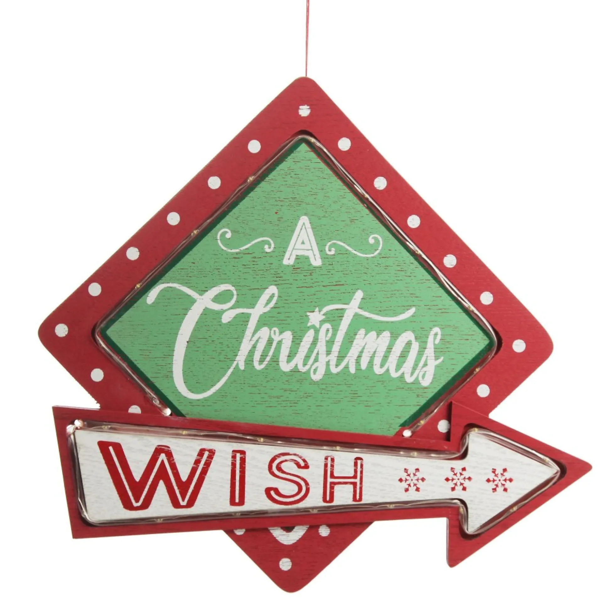 Vintage Lightup Christmas Wish Sign Wall Hangings And Signs|