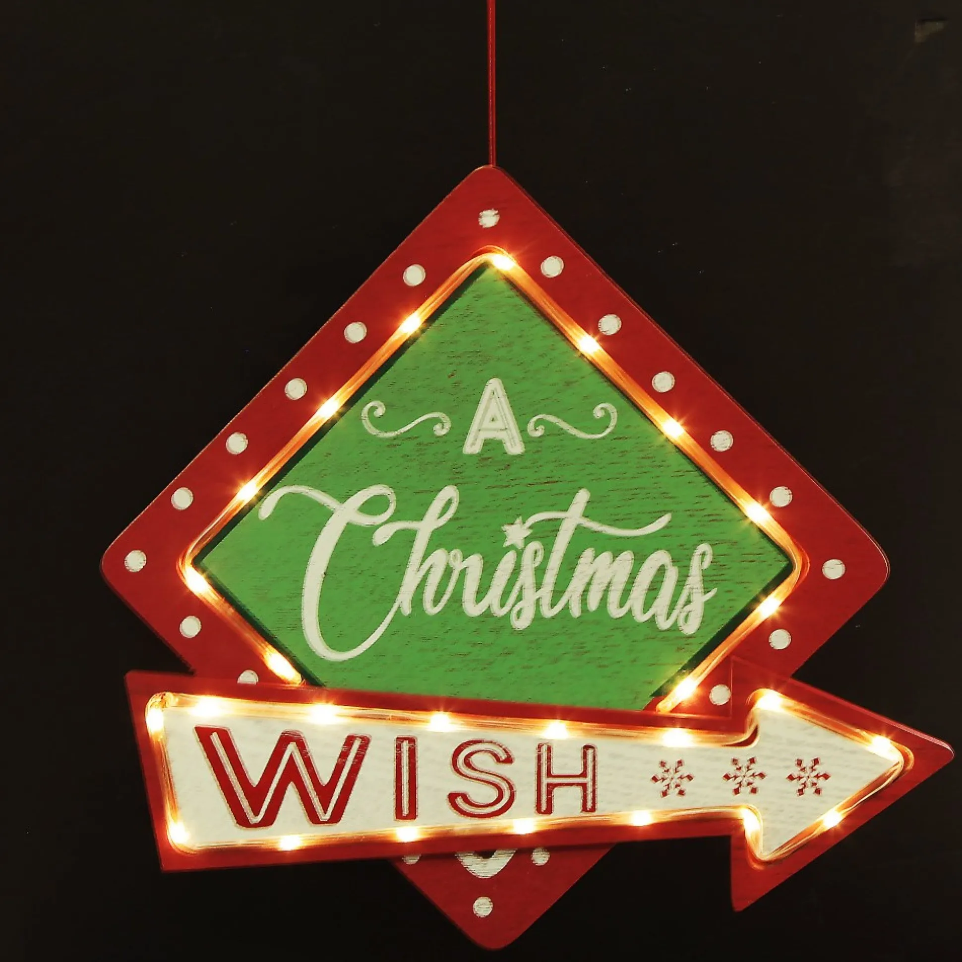 Vintage Lightup Christmas Wish Sign Wall Hangings And Signs|