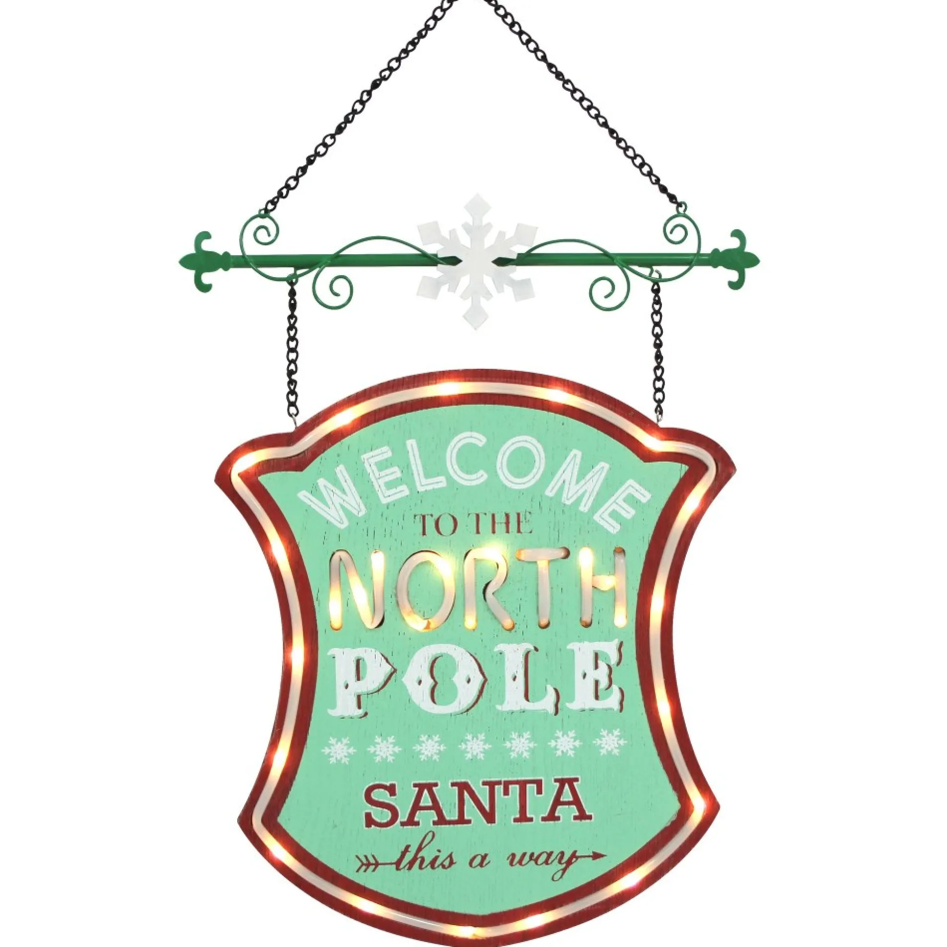 Vintage Lightup Welcome to the North Pole Sign Wall Hangings And Signs|