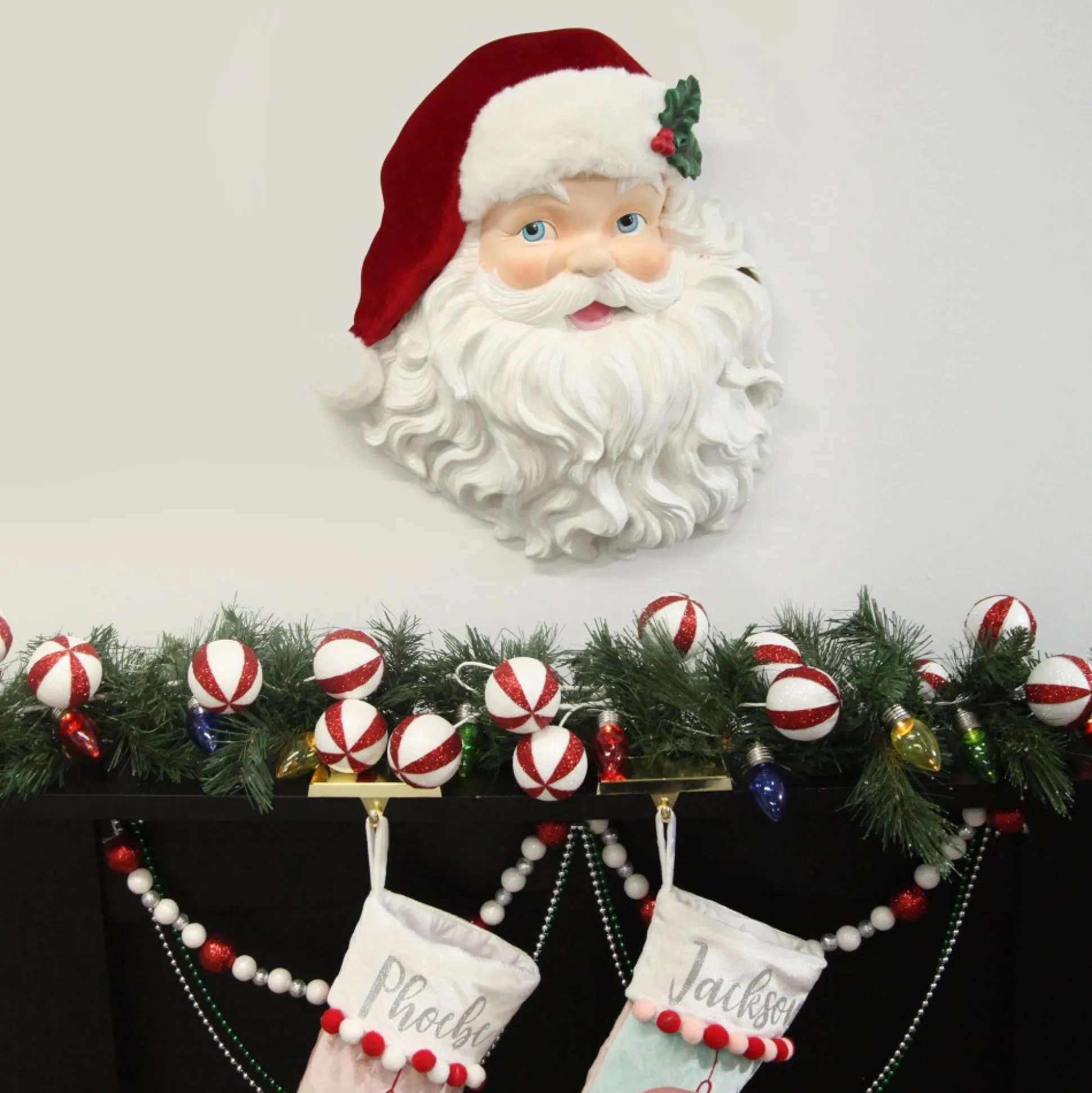 Vintage Red Santa Head Wall Hanging Wall Hangings And Signs|