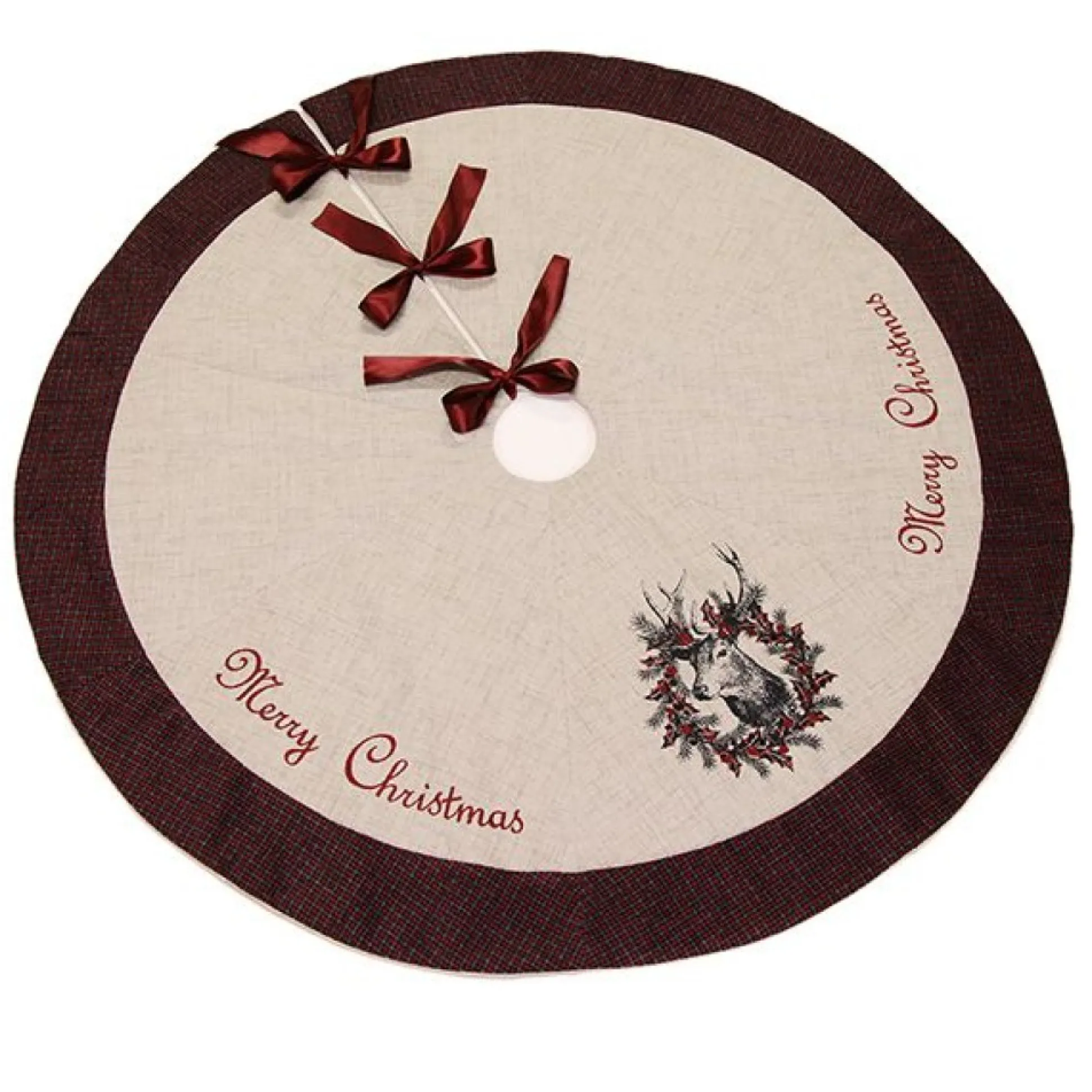 Vintage Reindeer Christmas Tree Skirt Christmas Tree Skirts|