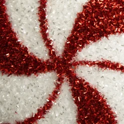 White and Red Tinsel Peppermint Swirl Tree Topper Tree Toppers|