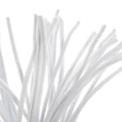 White Chenille Stem Pipe Cleaners - Pack of 50 Christmas Craft Supplies|