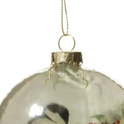 White Christmas Bird Glass Disc Glass Hearts And Discs|