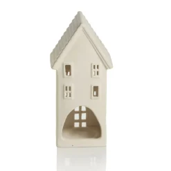 White Christmas Village House Candle Holder Light-Up Scenes And Ornaments|
