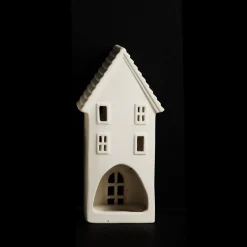 White Christmas Village House Candle Holder Light-Up Scenes And Ornaments|