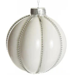 White Decorative Christmas Baubles - Set of 2 Christmas Bauble Sets|