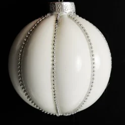 White Decorative Christmas Baubles - Set of 2 Christmas Bauble Sets|