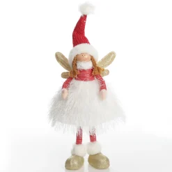 White Dress Fabric Standing Angel Christmas Angels|