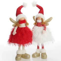 White Dress Fabric Standing Angel Christmas Angels|