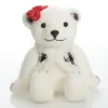 White Girl Polar Bear Cub Sitting with Red Bow Christmas Birds And Animals|