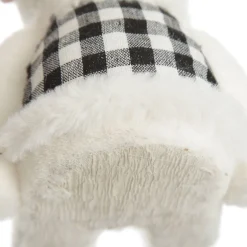 White Girl Polar Bear Cub Sitting with Red Bow Christmas Birds And Animals|