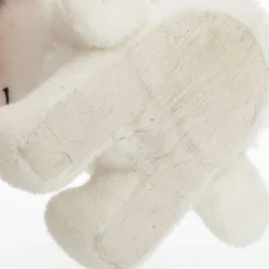 White Girl Polar Bear Cub Sitting with Red Bow Christmas Birds And Animals|