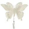 White Glitter and Sequin Butterfly Clip Butterflies And Birds|