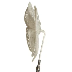 White Glitter and Sequin Butterfly Clip Butterflies And Birds|