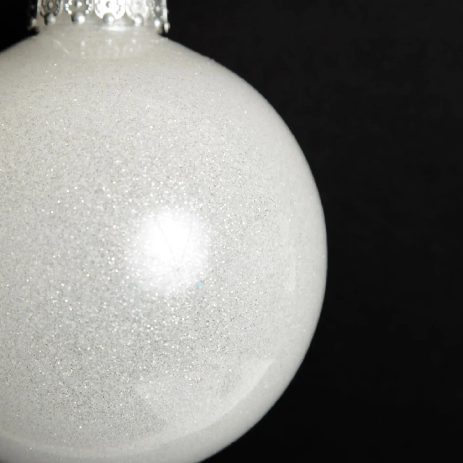 White Glitter Christmas Bauble Decorative Christmas Baubles|