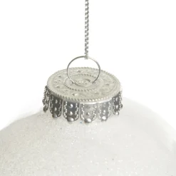 White Glitter Christmas Bauble Decorative Christmas Baubles|