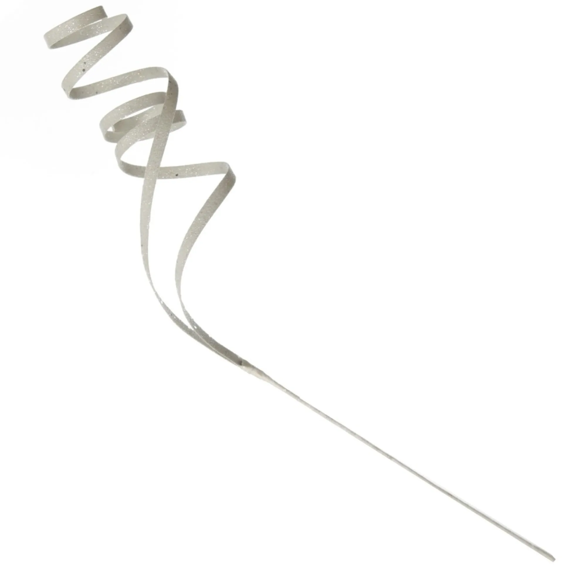 White Glitter Curly Ribbon Christmas Pick Small Christmas Tree Picks|