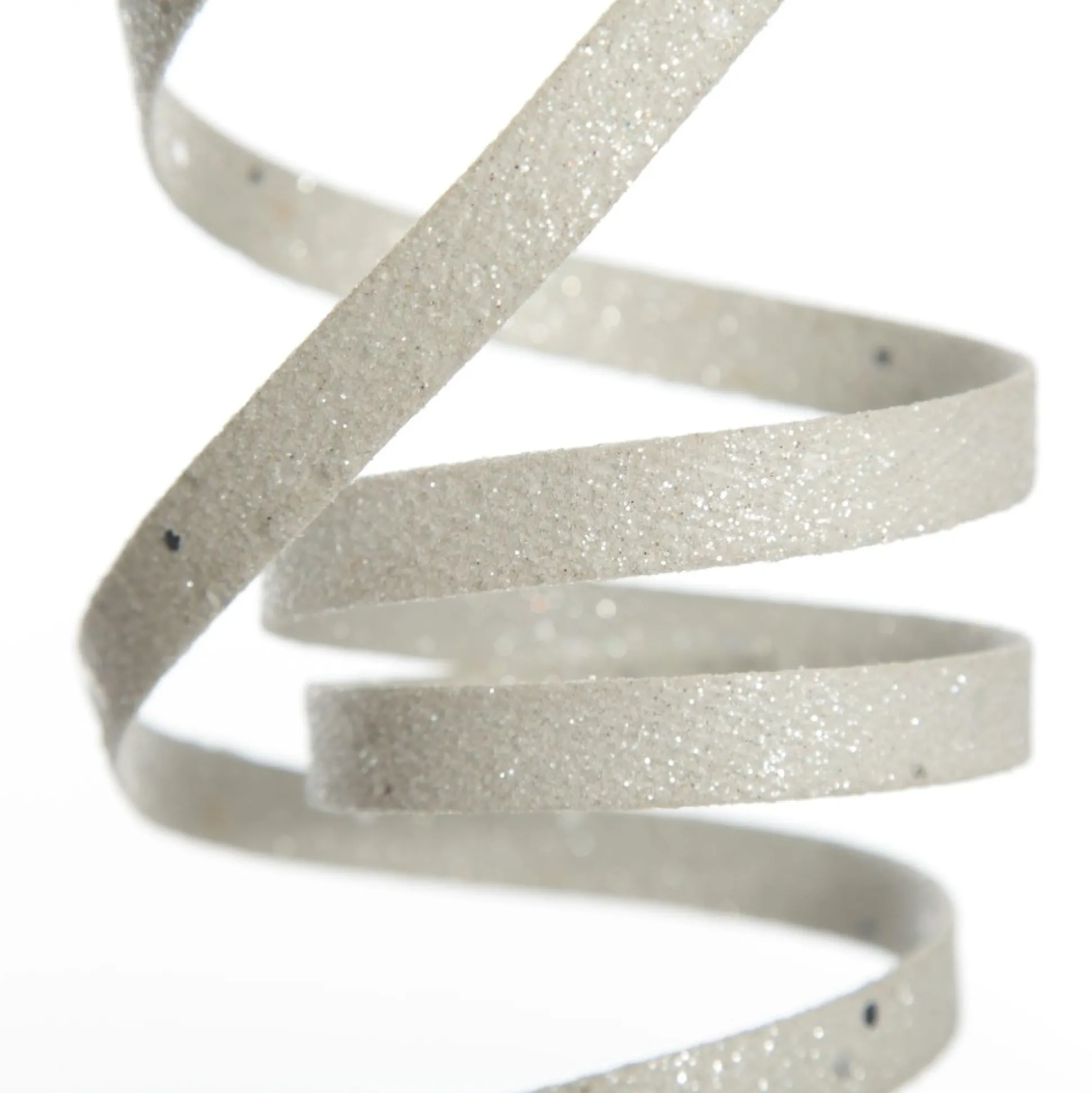 White Glitter Curly Ribbon Christmas Pick Small Christmas Tree Picks|