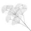 White Glitter Fan Coral Pick Christmas Sprays|