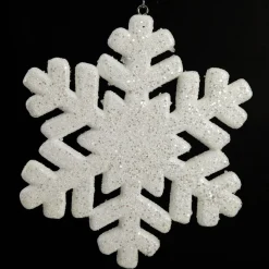 White Glitter Hanging Snowflake - Small Snowflakes And Stars|