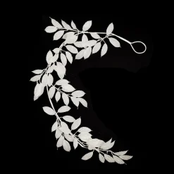 White Glitter Leaf Christmas Garland Christmas Garlands|