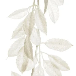 White Glitter Leaf Christmas Garland Christmas Garlands|