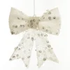 White Glitter Mesh Bow Christmas Bells And Bows|