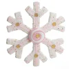 White Glitter Snowflake with Pink Frosting and Sprinkles Snowflakes And Stars|