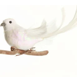 White Iridescent Finish Bird Clip Butterflies And Birds|