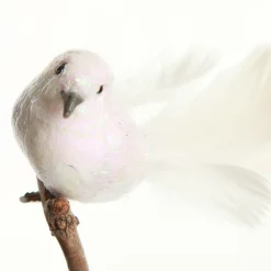 White Iridescent Finish Bird Clip Butterflies And Birds|