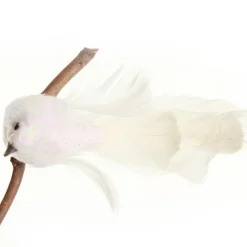 White Iridescent Finish Bird Clip Butterflies And Birds|