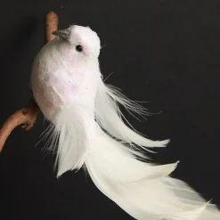 White Iridescent Finish Bird Clip Butterflies And Birds|