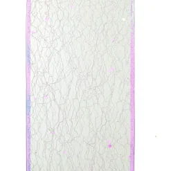 White Iridescent Spider Mesh Wired Christmas Ribbon Garland Tree Garlands|