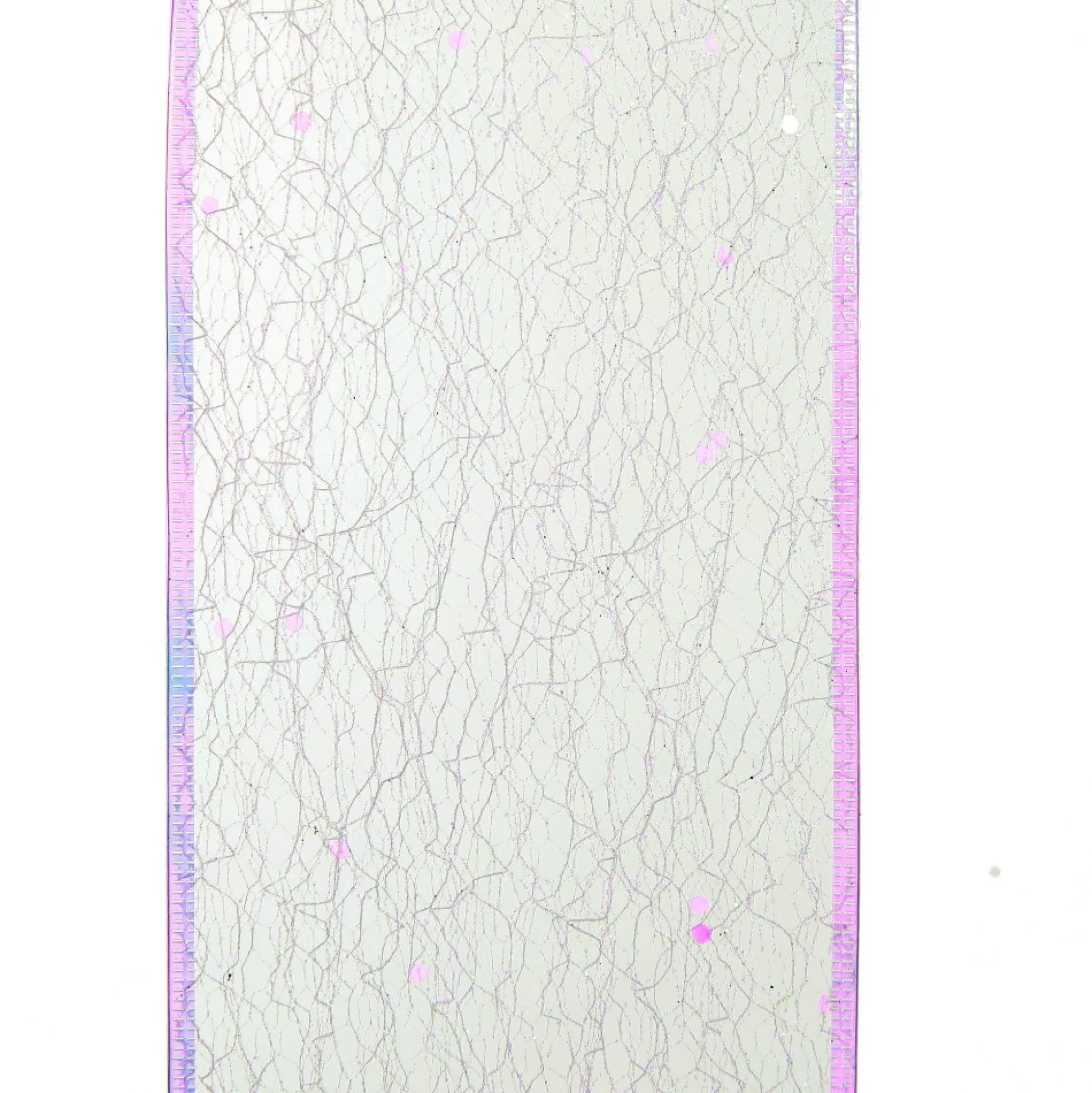 White Iridescent Spider Mesh Wired Christmas Ribbon Garland Tree Garlands|