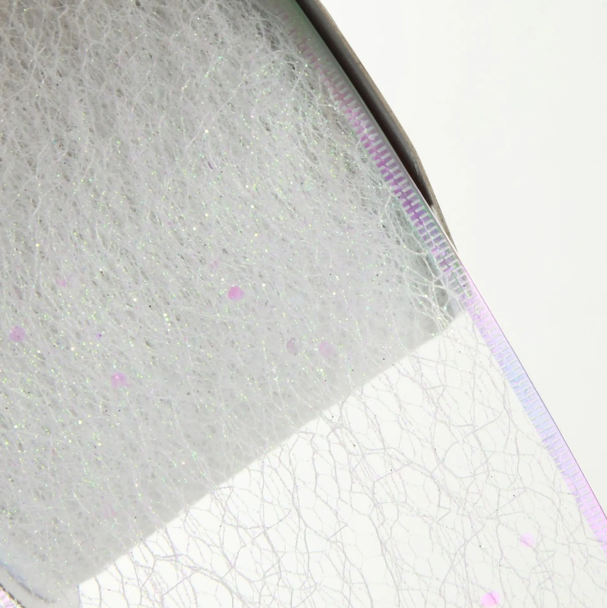 White Iridescent Spider Mesh Wired Christmas Ribbon Garland Tree Garlands|