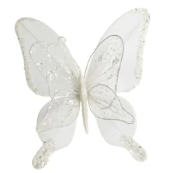 White Mesh Double Wing Butterfly Clip Butterflies And Birds|