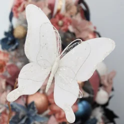 White Mesh Double Wing Butterfly Clip Butterflies And Birds|
