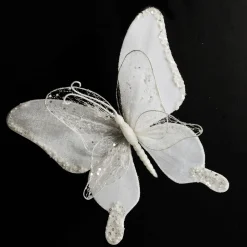 White Mesh Double Wing Butterfly Clip Butterflies And Birds|