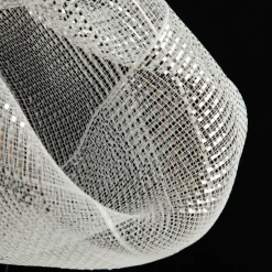 White Metallic Stripe Decomesh Roll Decomesh|