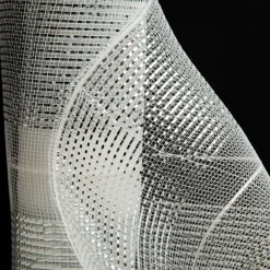 White Metallic Stripe Decomesh Roll Decomesh|