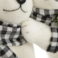 White Mother and Cub Polar Bears Hugging Christmas Birds And Animals|