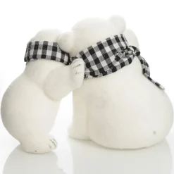 White Mother and Cub Polar Bears Hugging Christmas Birds And Animals|