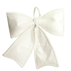 White Padded Fabric Bow Christmas Bells And Bows|