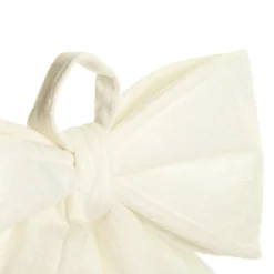 White Padded Fabric Bow Christmas Bells And Bows|