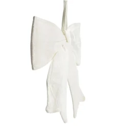White Padded Velvet Bow Christmas Bells And Bows|