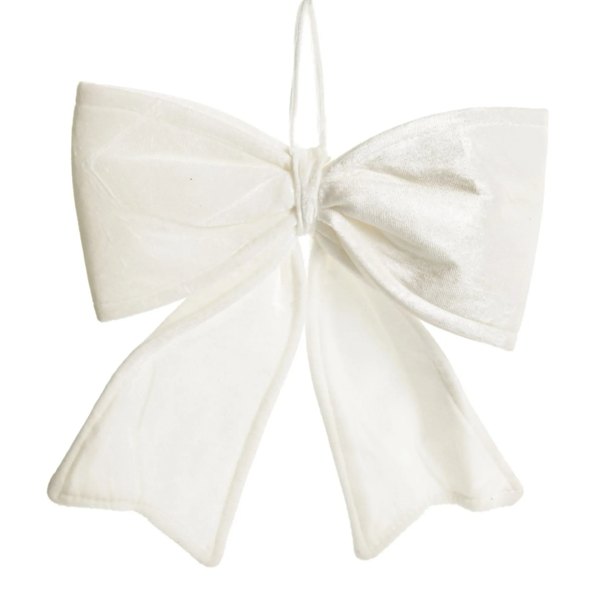 White Padded Velvet Bow Christmas Bells And Bows|