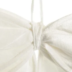 White Padded Velvet Bow Christmas Bells And Bows|