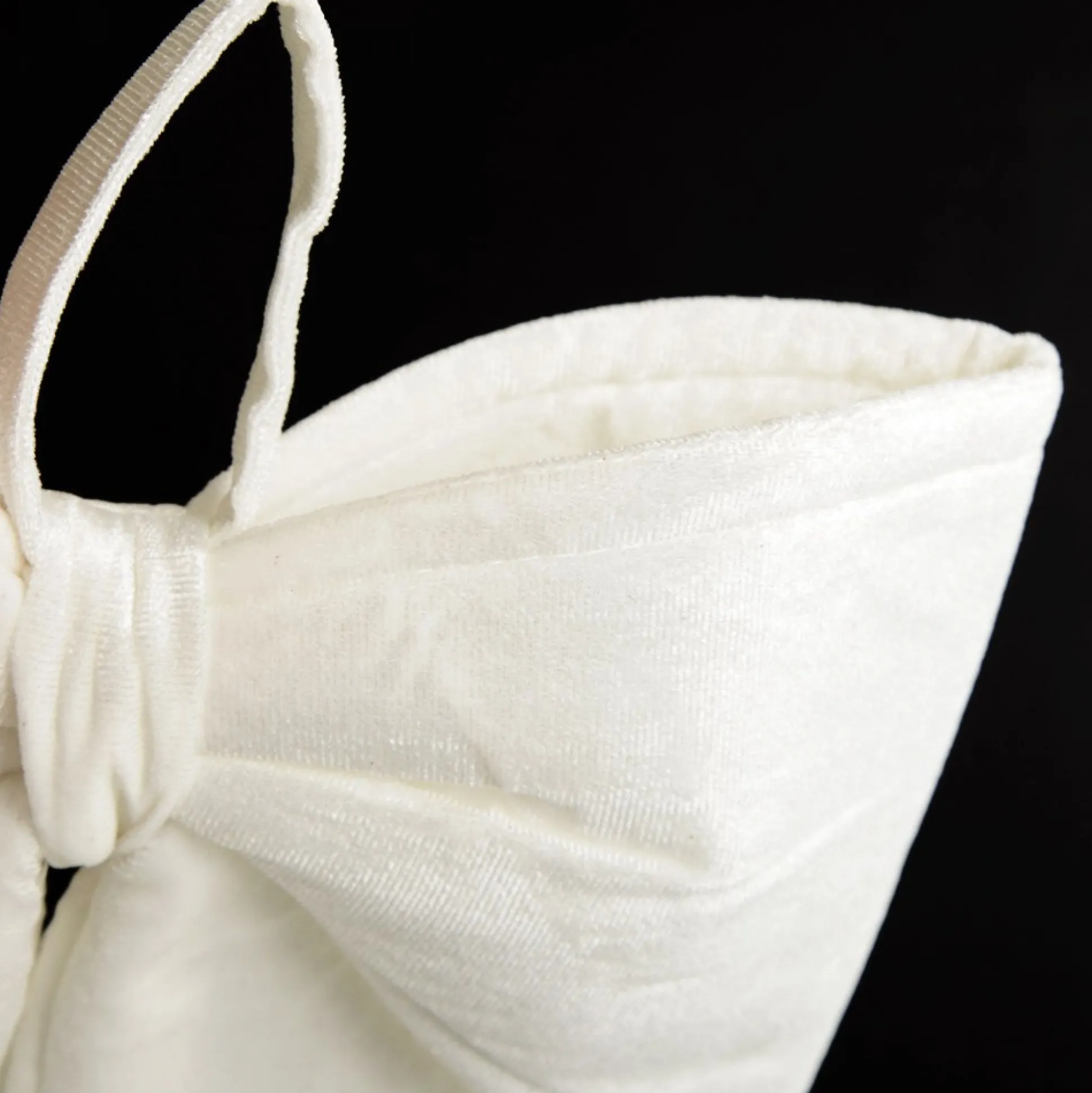 White Padded Velvet Bow Christmas Bells And Bows|