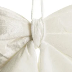 White Padded Velvet Bow Christmas Bells And Bows|